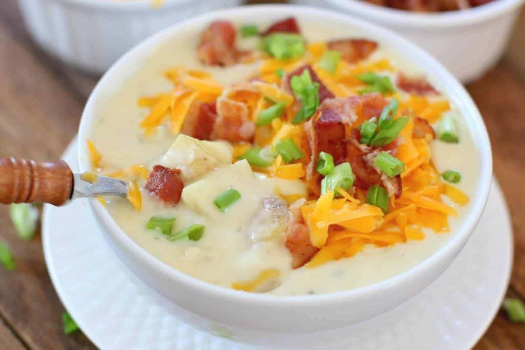 Cheddar Bacon Ranch Potato Soup