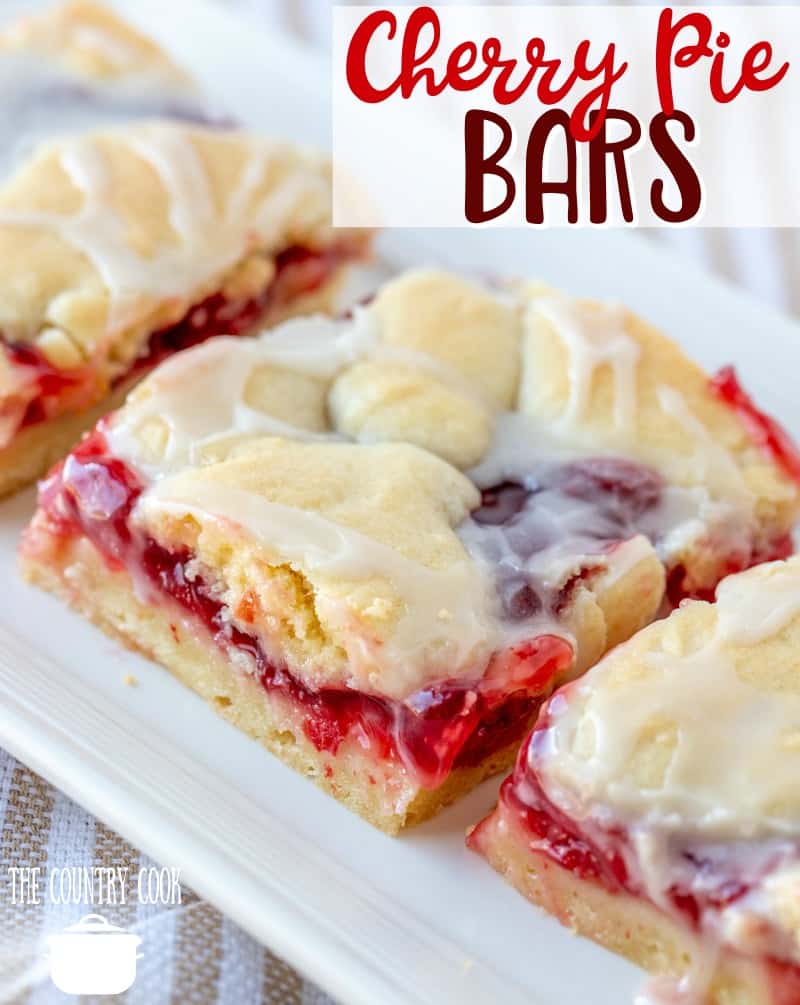 HOMEMADE CHERRY PIE BARS (+Video) | The Country Cook
