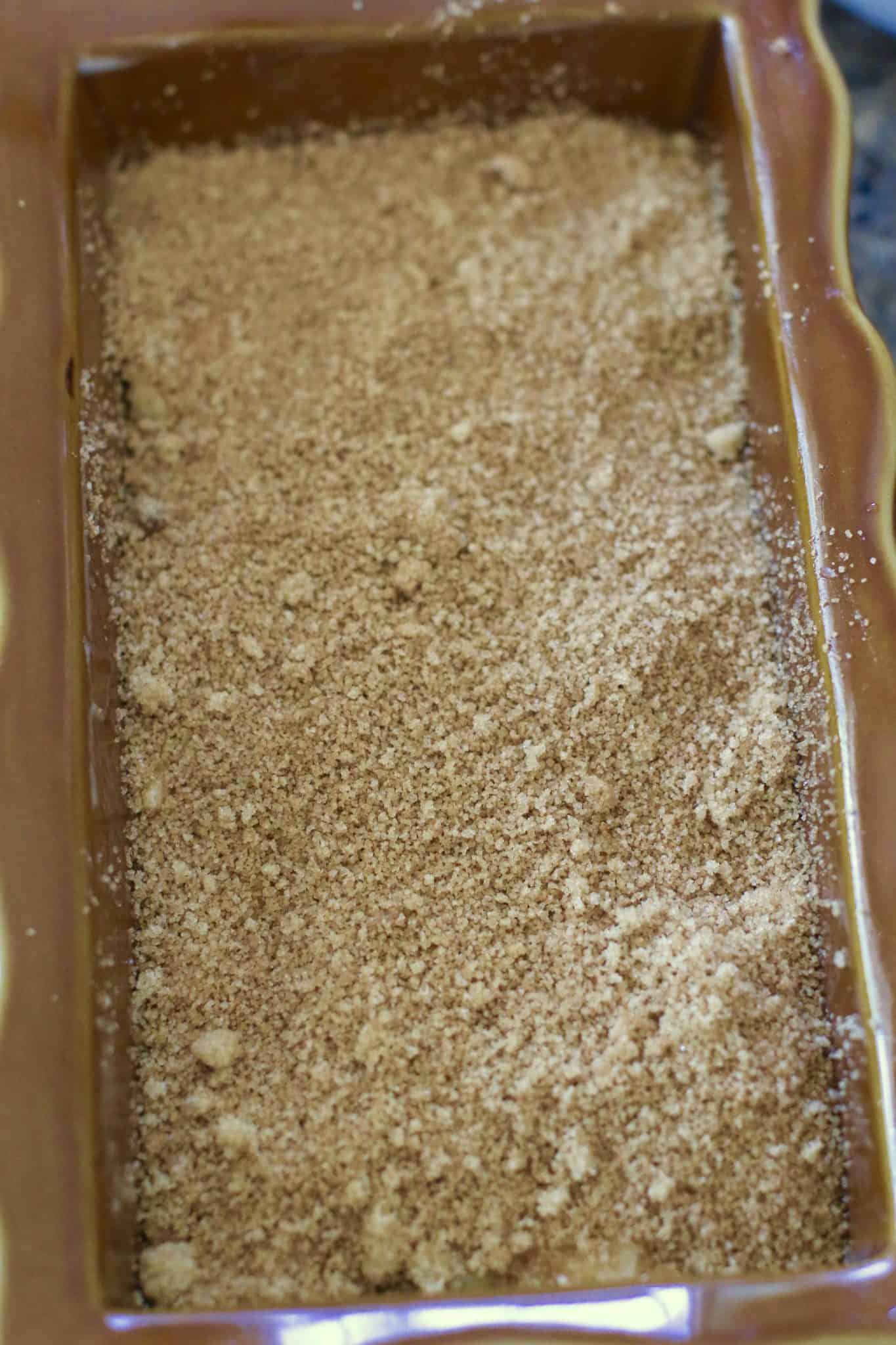 batter topped with cinnamon sugar mixture.