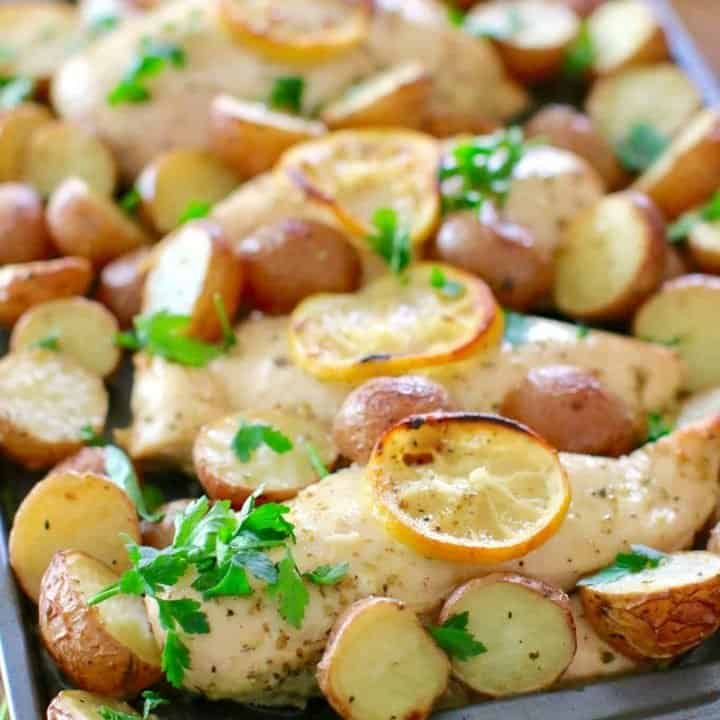 One Pan Greek Lemon Chicken and Little Potatoes