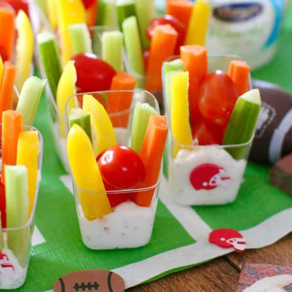 Game Day Veggie Cups