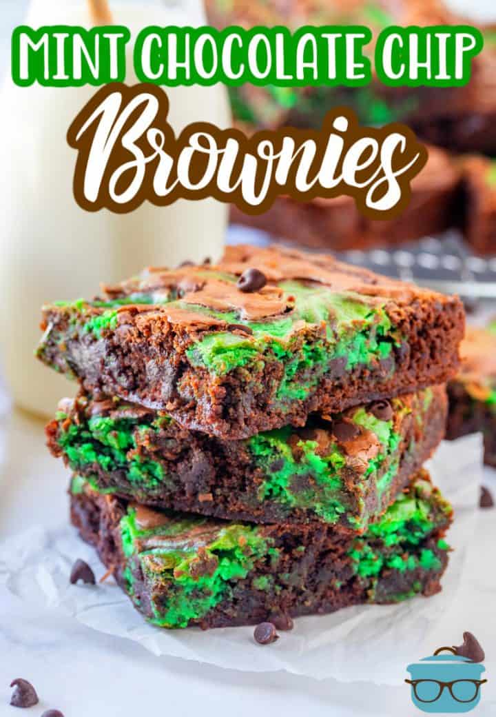Mint Chocolate Chip Brownies (+Video) - The Country Cook
