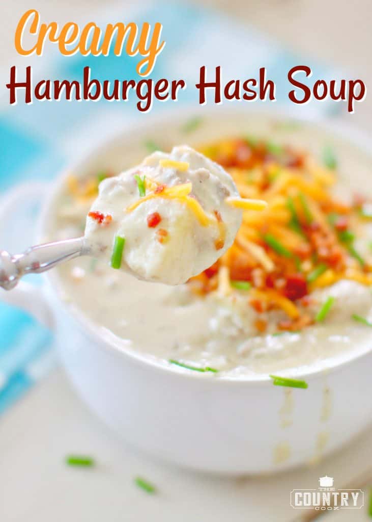 Creamy Hamburger Hash Soup recipe from The Country Cook