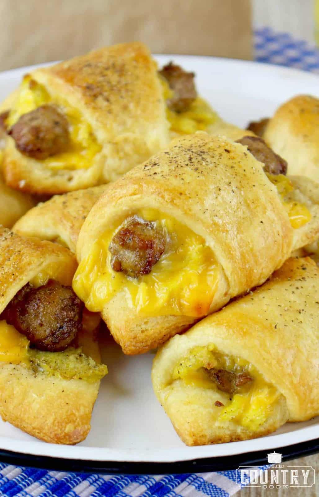 Sausage egg and cheese rolls