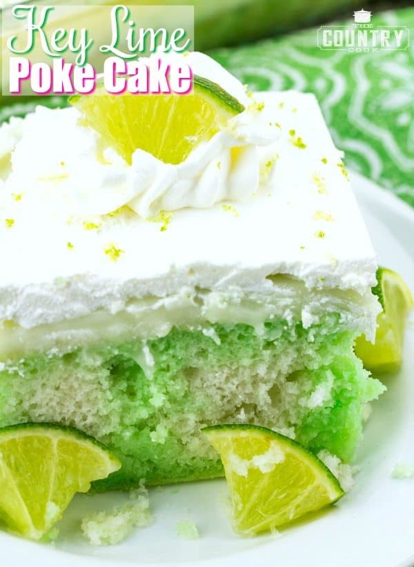 Key Lime Poke Cake recipe from The Country Cook