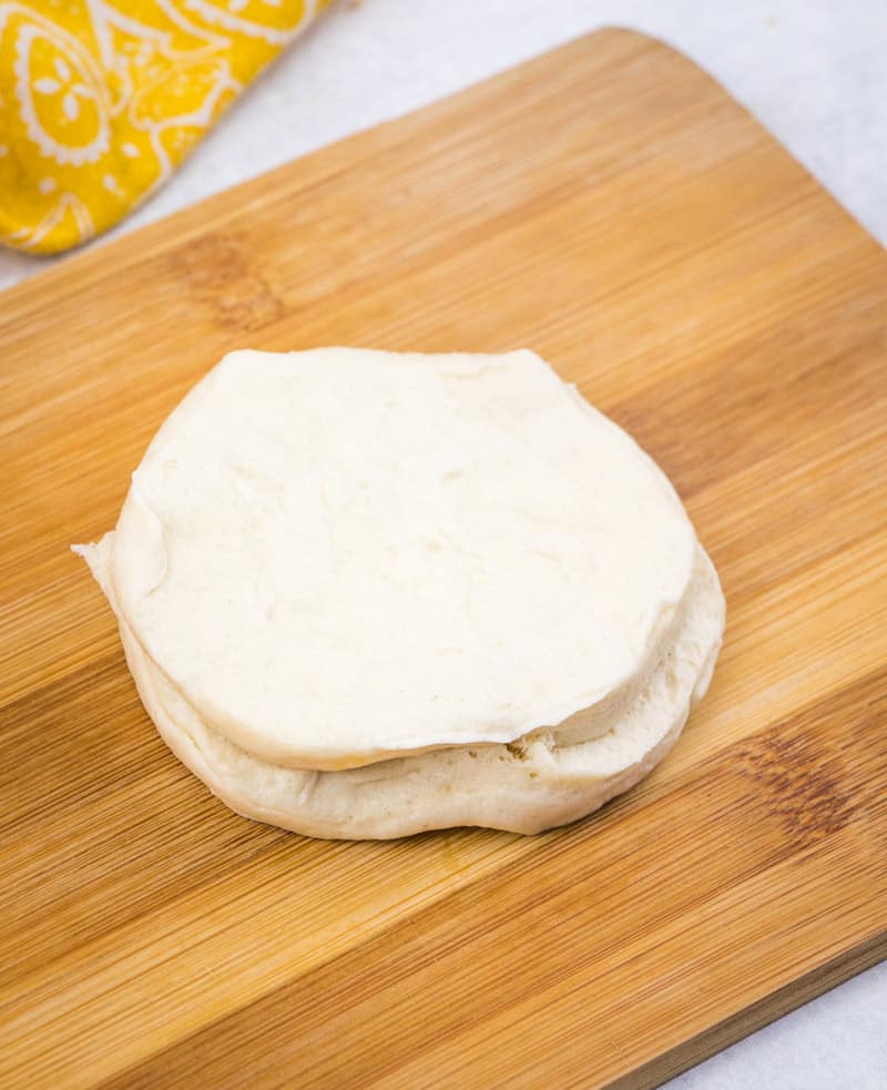 cutting layered biscuits in half (lengthwise)