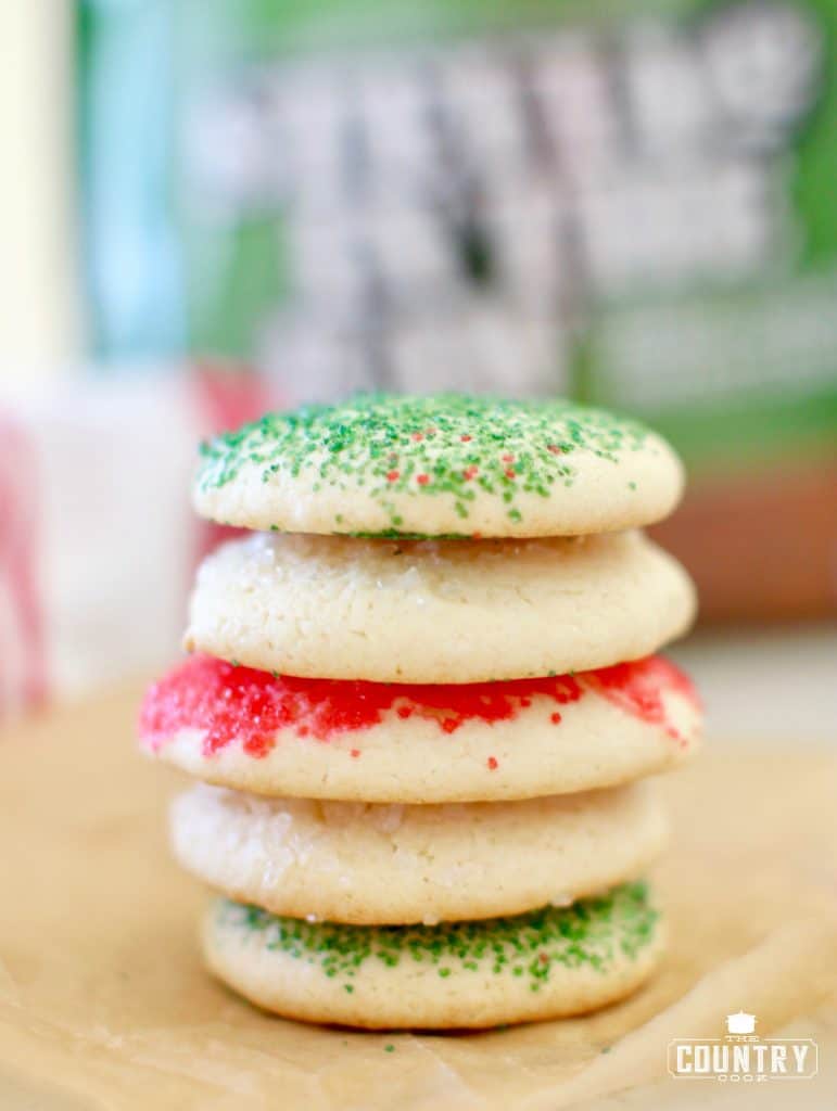 soft sugar cookies, stacked