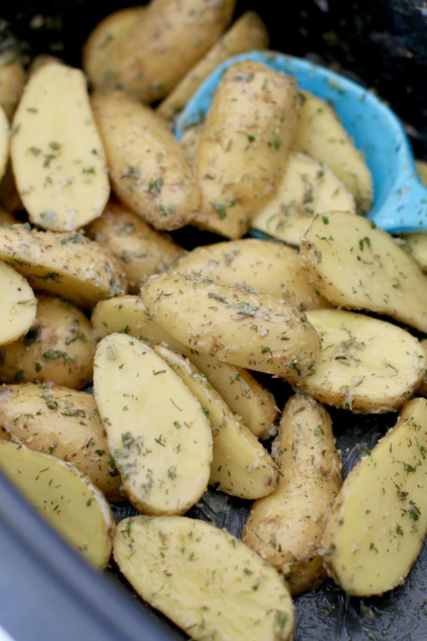 fingerling potatoes with herbs.