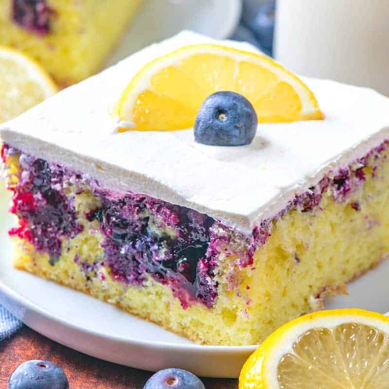 Lemon Blueberry Poke Cake (+Video)