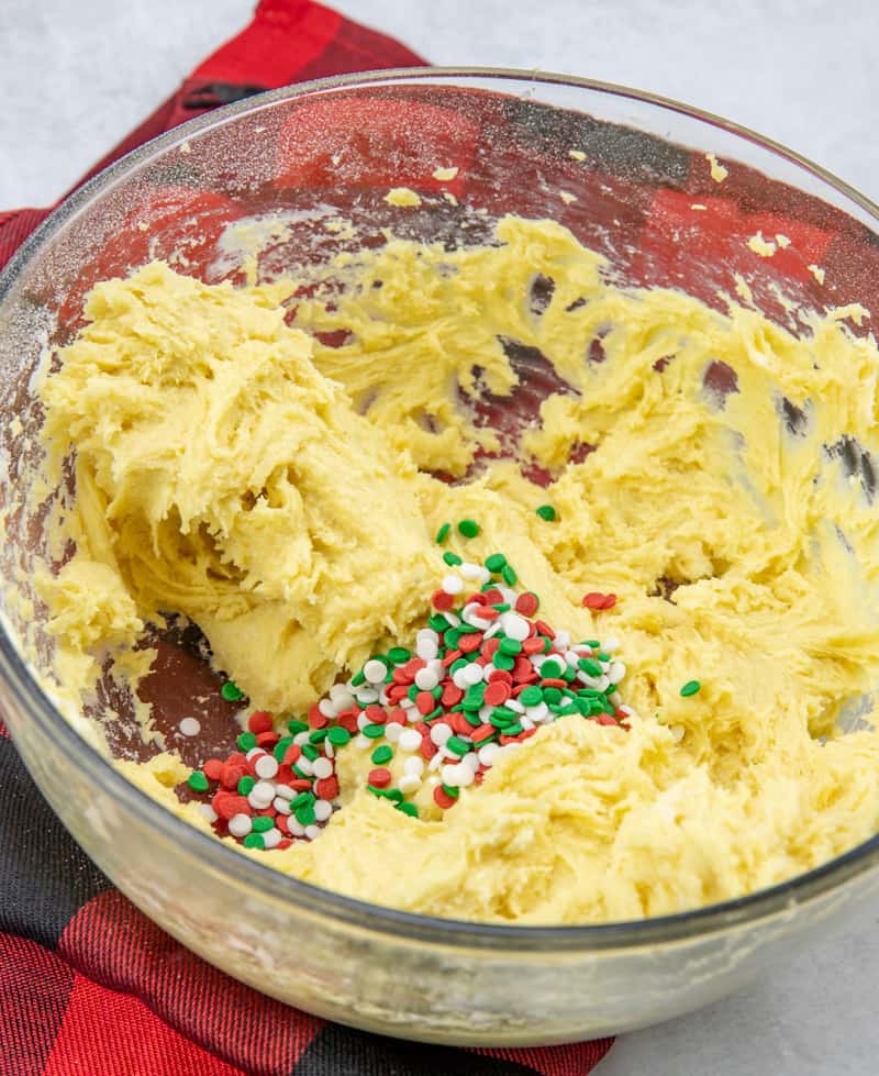 cake mix batter with sprinkles