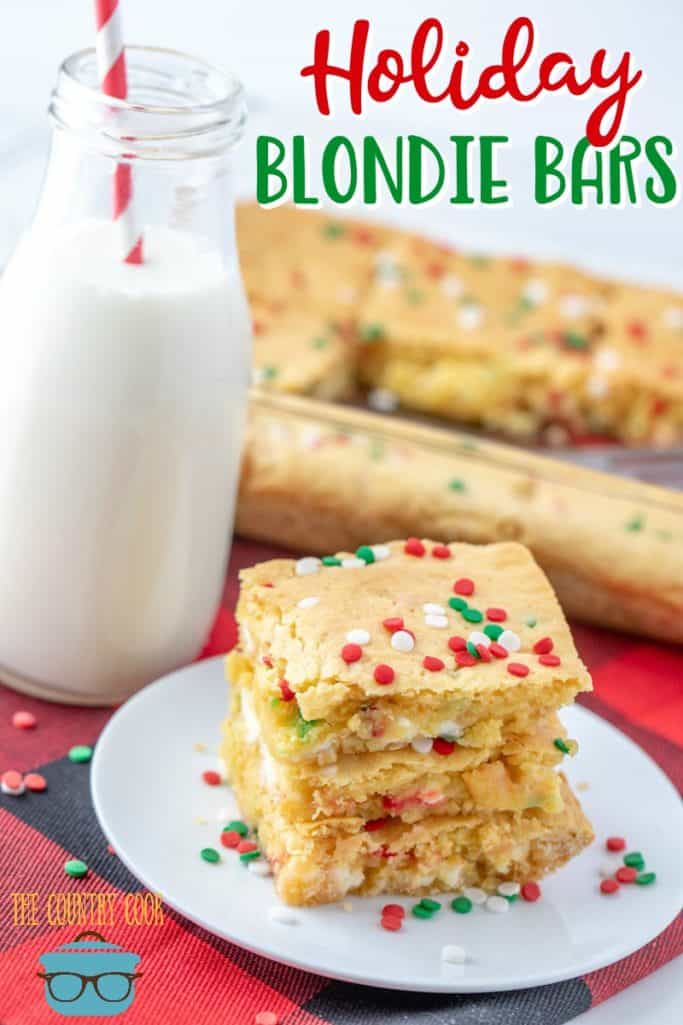 Easy Holiday Blondie Bars recipe from The Country Cook