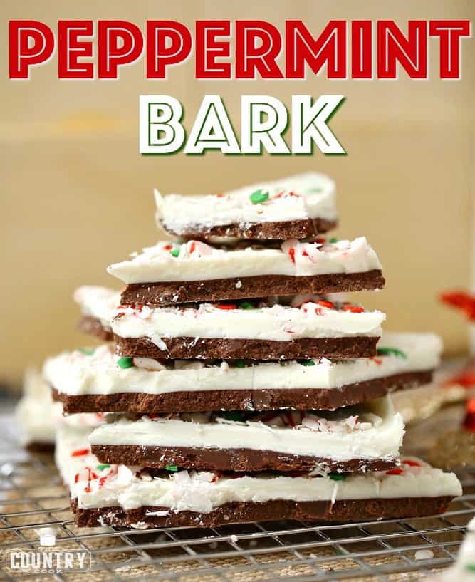 Holiday Peppermint Bark recipe from The Country Cook