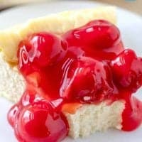 Low Carb Cheesecake with sugar free cherry pie filling