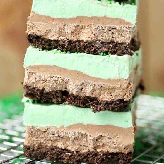 St. Patrick's Day Layered Chocolate Cheesecake Bars recipe