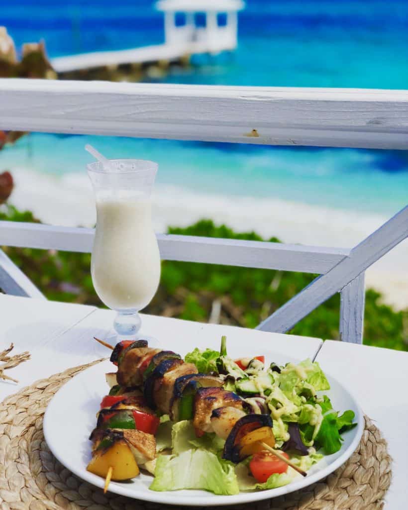 meal at Blue Sail restaurant in Nassau, Bahamas
