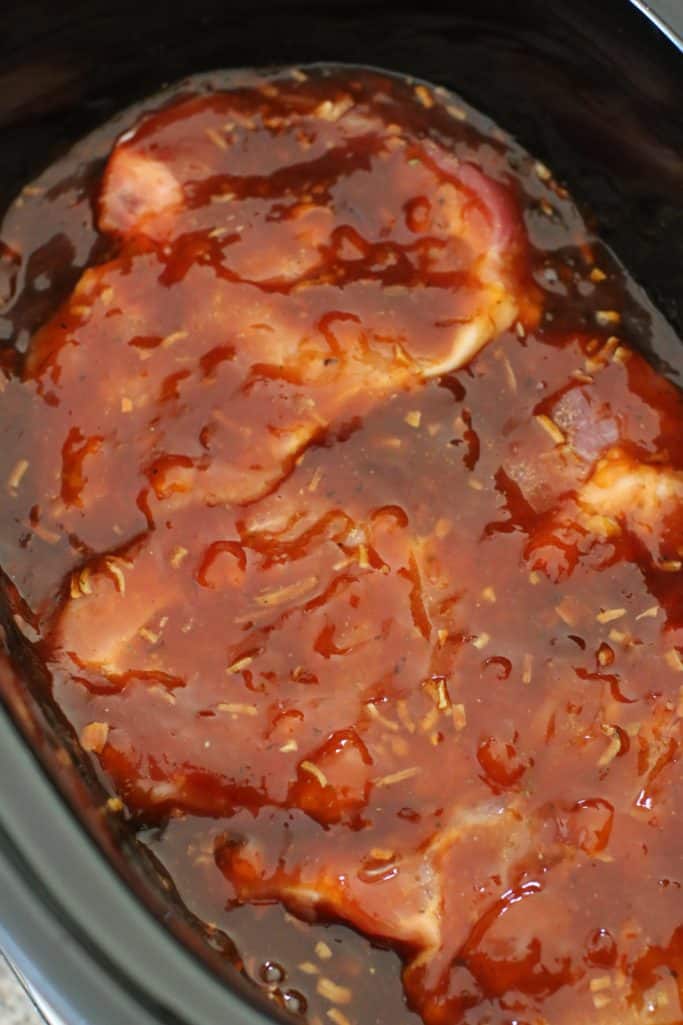 pork chops in barbecue sauce in crock pot