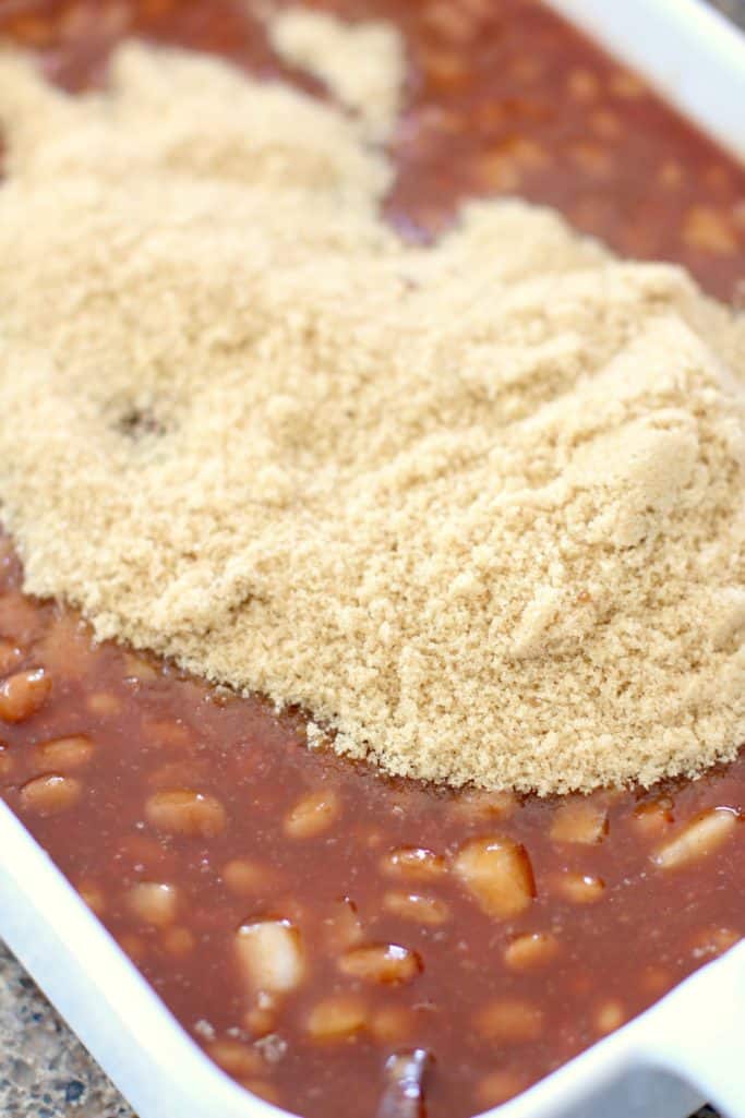 brown sugar added to baked beans
