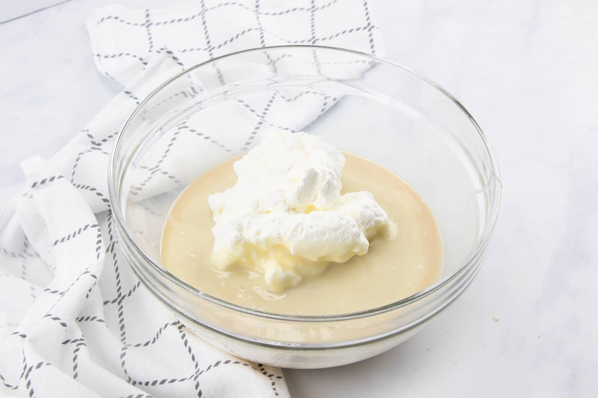 whipped cream mixed with sweetened condensed milk