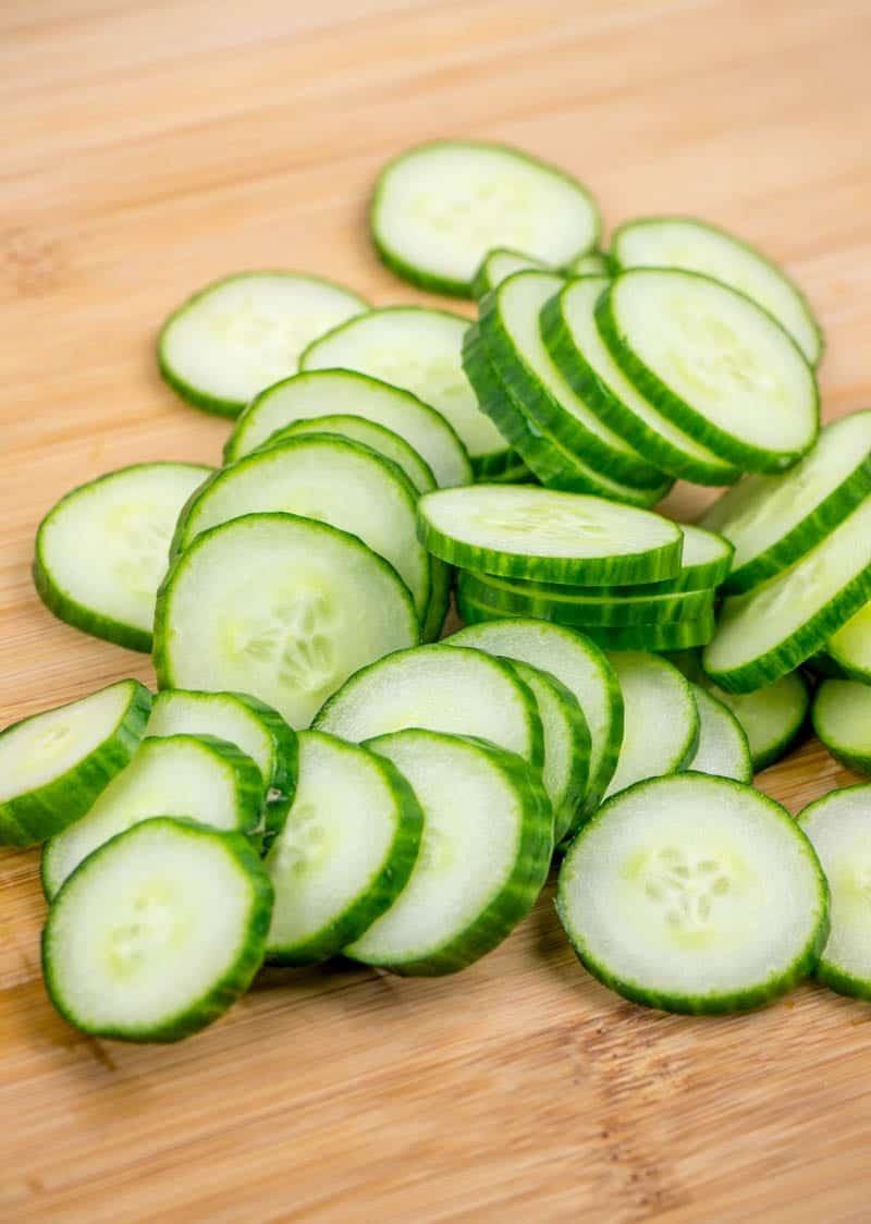 sliced English cucumber