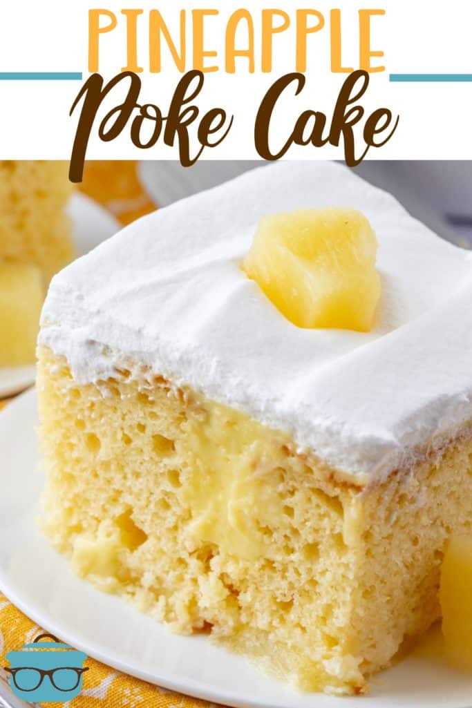 Pineapple Pudding Poke Cake recipe from The Country Cook