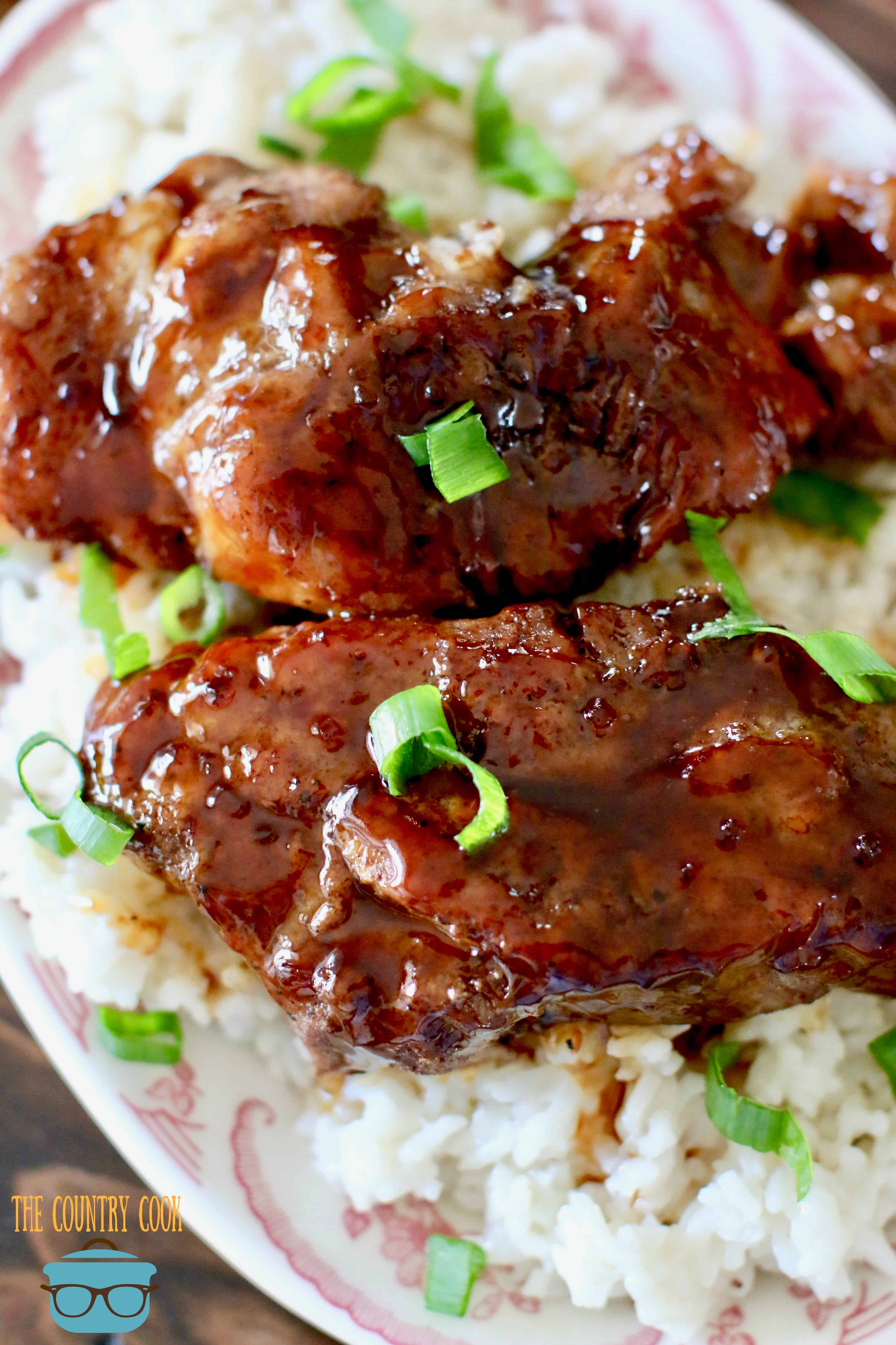 Instant Pot Korean BBQ Country Style Ribs with white rice.