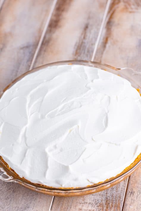 fresh whipped cream on top of pie.