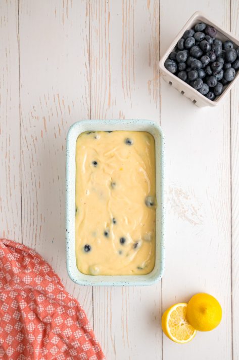 A baking pan with batter.