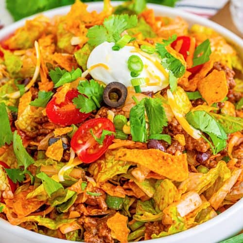 dorito taco salad with green goddess dressing Dorito Taco Salad