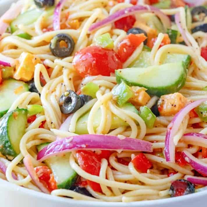 Summer Spaghetti Salad recipe from The Country Cook