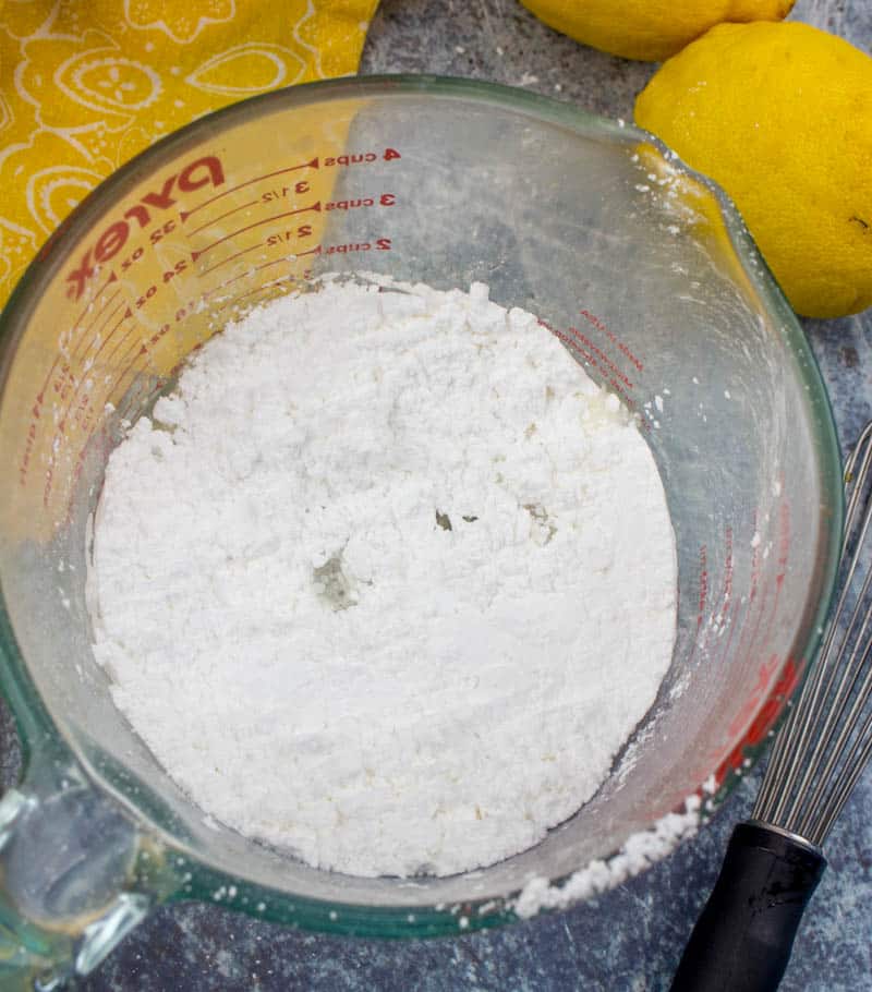 powdered sugar and lemon juice whisked together
