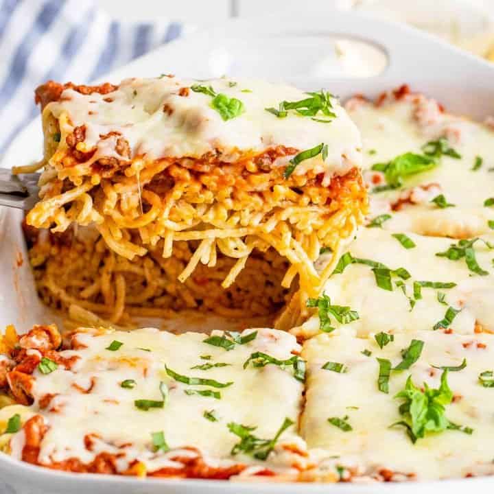 The Best Baked Spaghetti (Spasagna) recipe from The Country Cook