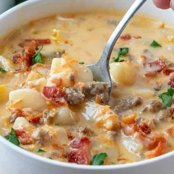 Cheeseburger Soup recipe from The Country Cook