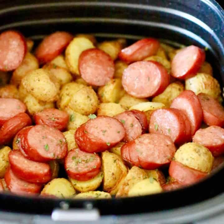 Air Fryer Sausage and Potatoes recipe from The Country Cook