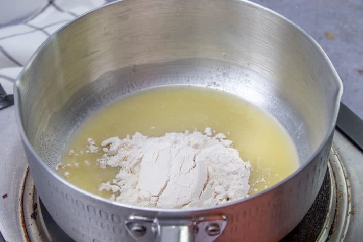 butter and flour in a saucepan.