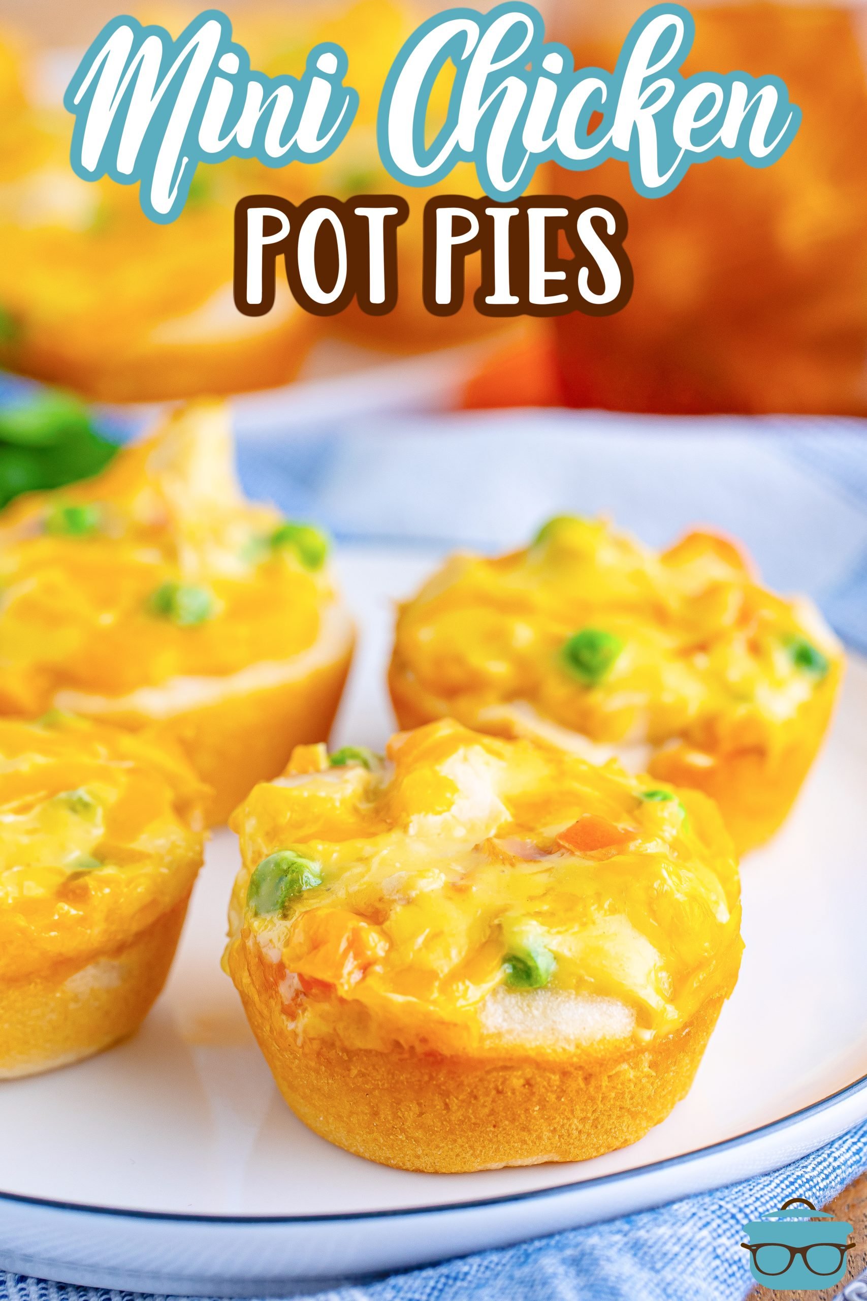 A couple Mini Chicken Pot Pies on a small plate. 
