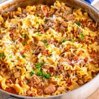 Easy Skillet Lasagna recipe from The Country Cook.