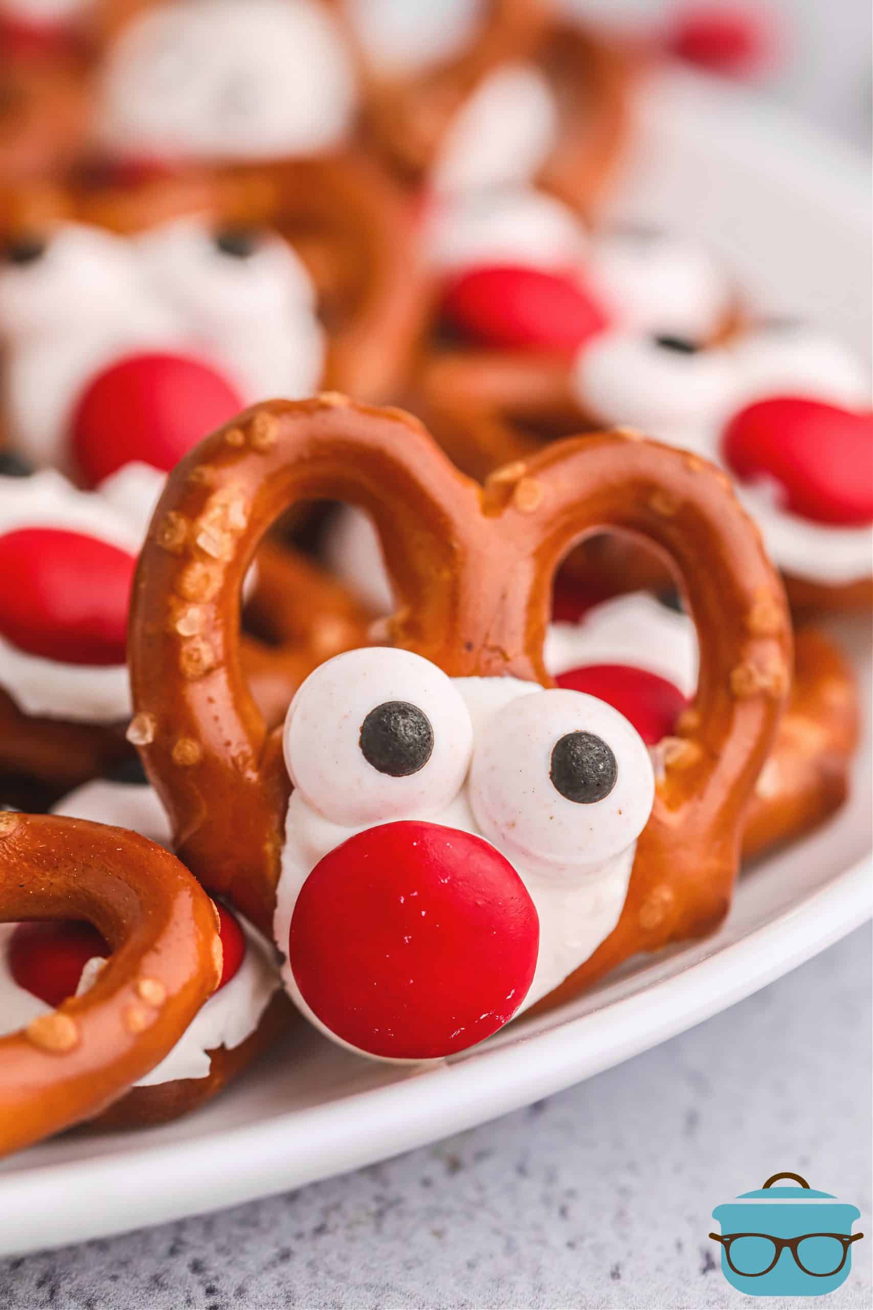 closeup photo of candy coated pretzel.