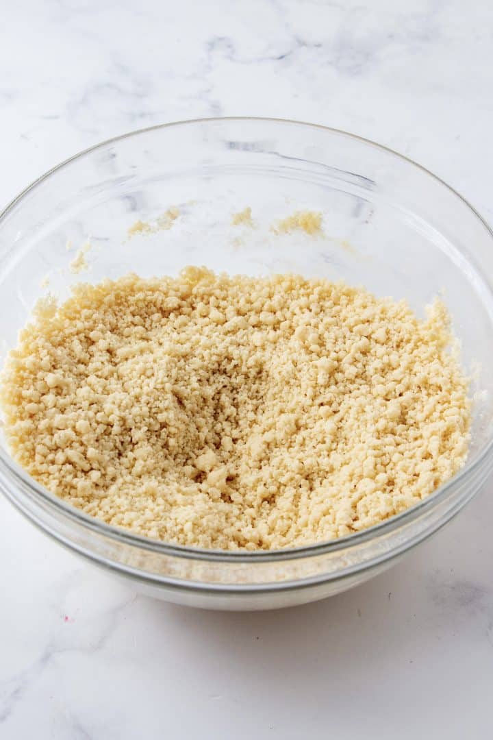 Crumb mixture after flour and butter mixture are combined
