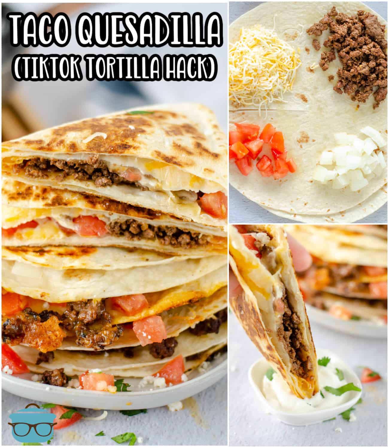 Collage of Taco Quesadillas Pinterest Image.