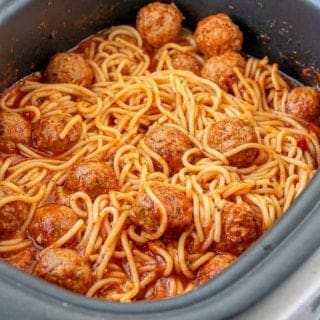 thumbnail Crock Pot Spaghetti and Meatballs