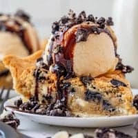 Close up of Oreo Cookie Pie on white plate thumbnail image