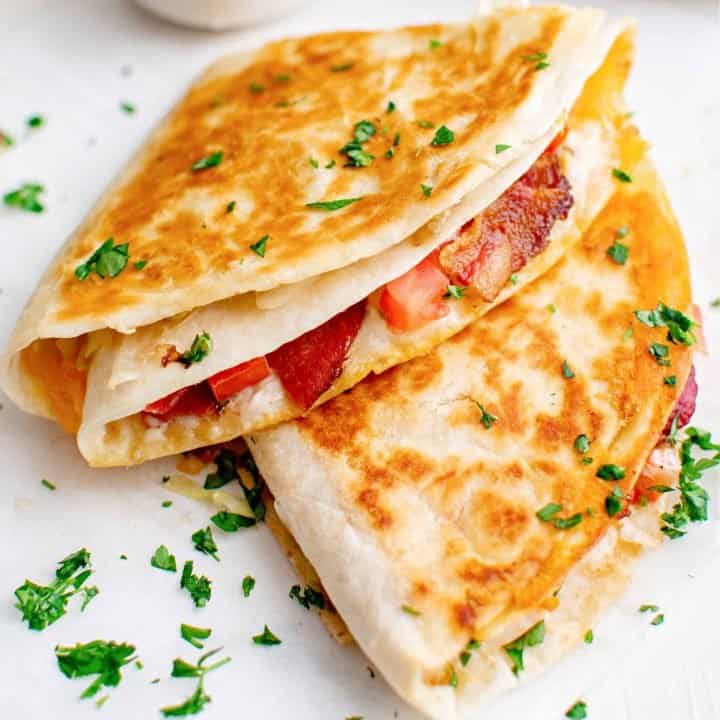 Thumbnail image of two BLT Quesadillas stacked on top of one another