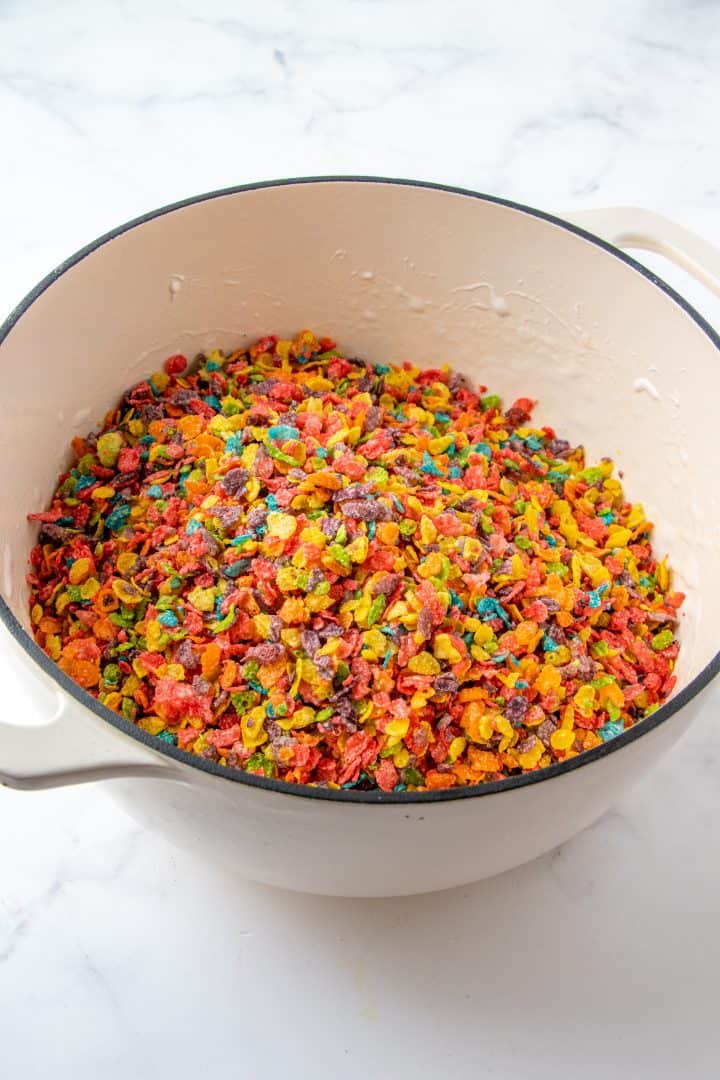 Fruity Pebbles added to marshmallows