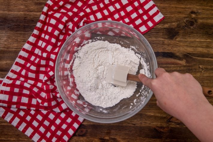 flour mixture in bowl.