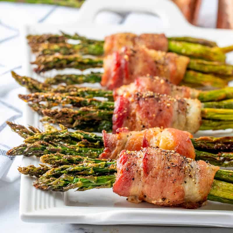 Air Fryer Bacon Wrapped Asparagus (+Video)