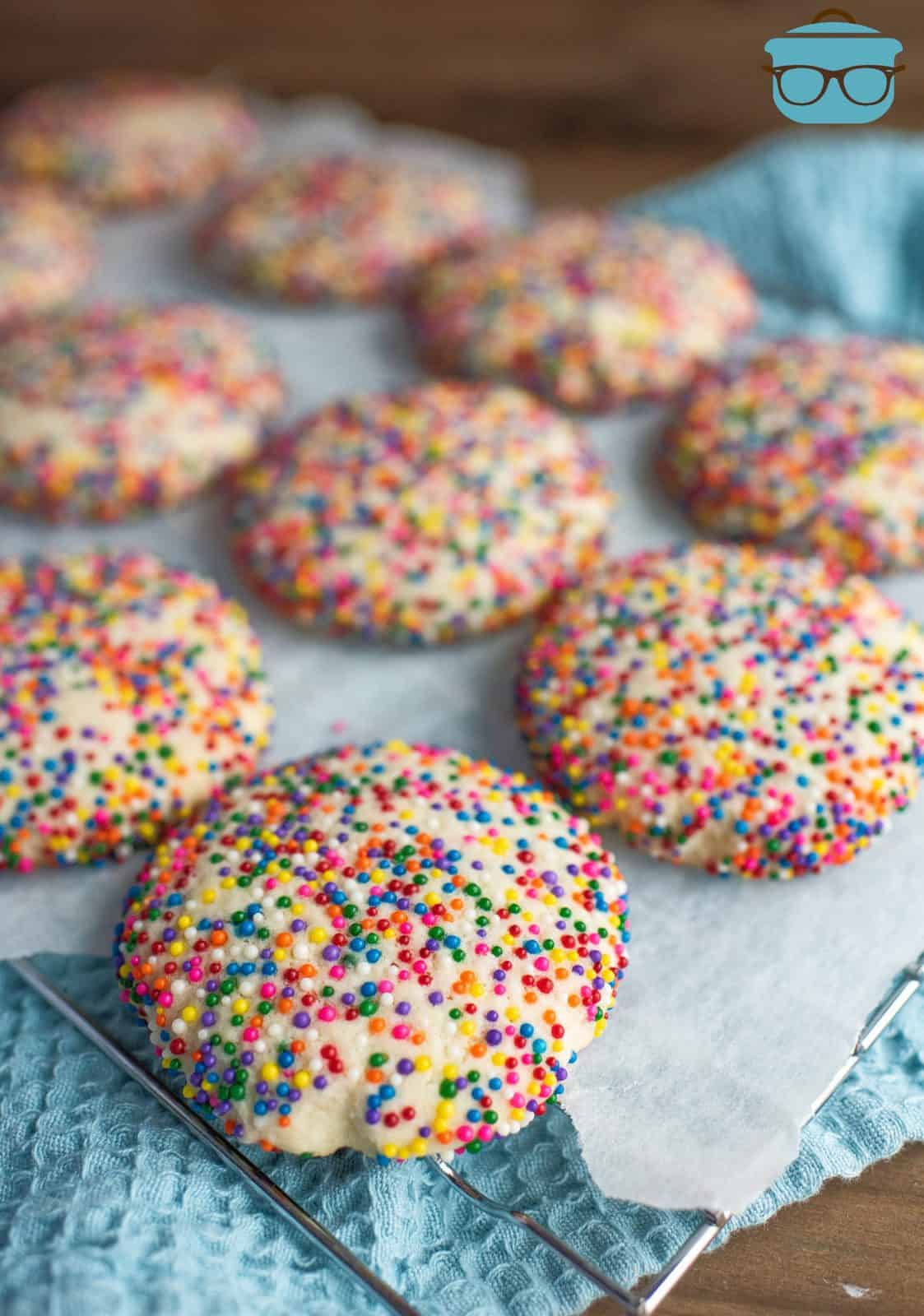 Sprinkle Cookies on parchment paper.