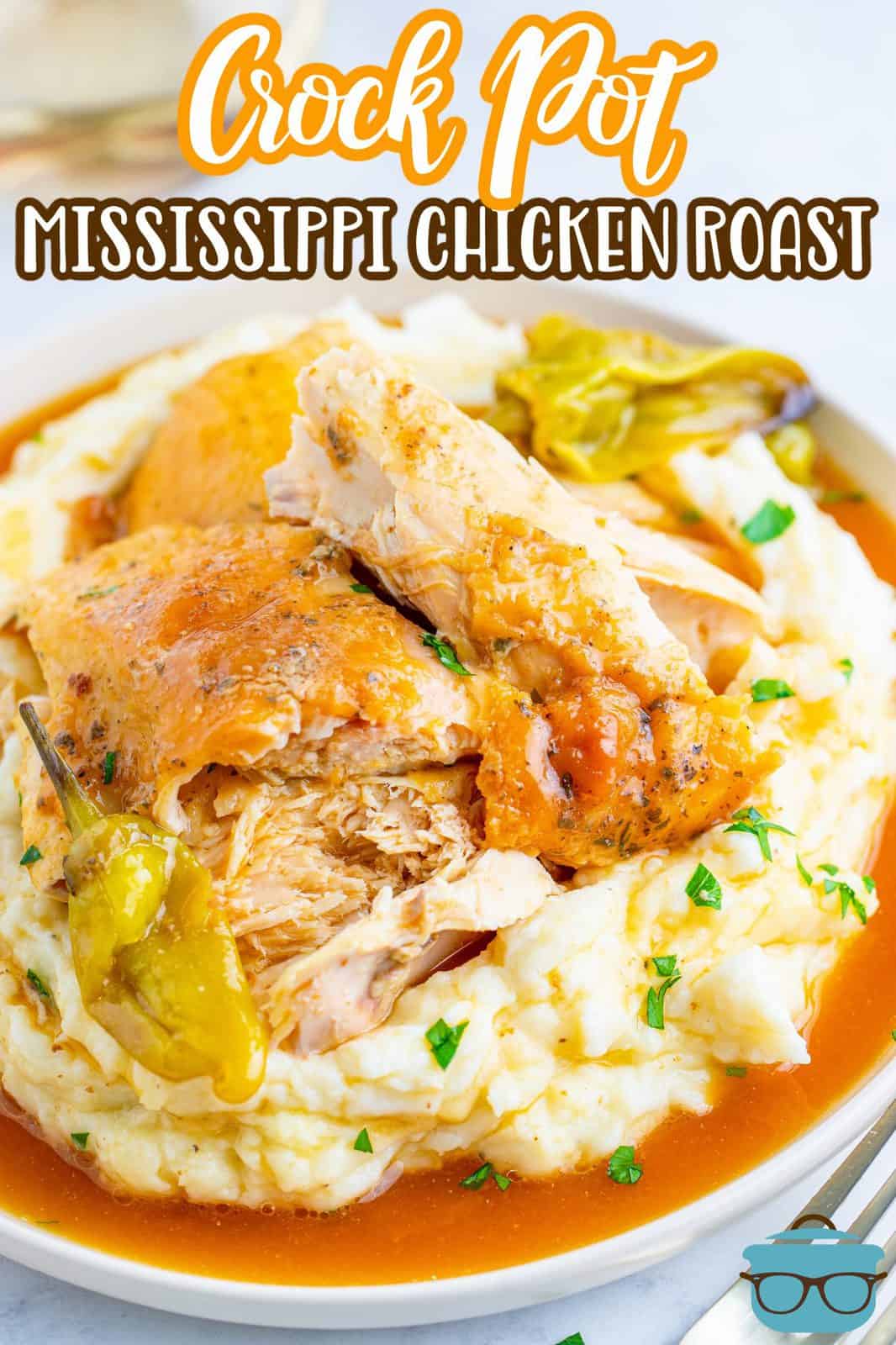 Crock Pot Mississippi Whole Roasted Chicken by The Country Cook - WEEKEND POTLUCK 494