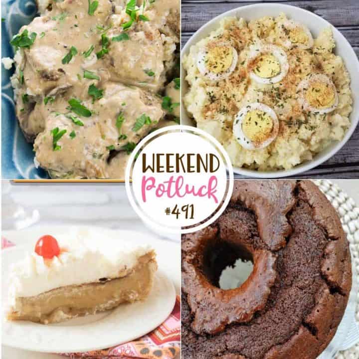 Weekend Potluck recipes include: Potato Salad, Butterscotch Custard Pie, Gourmet Meatball Stroganoff and Chocolate Pound Cake