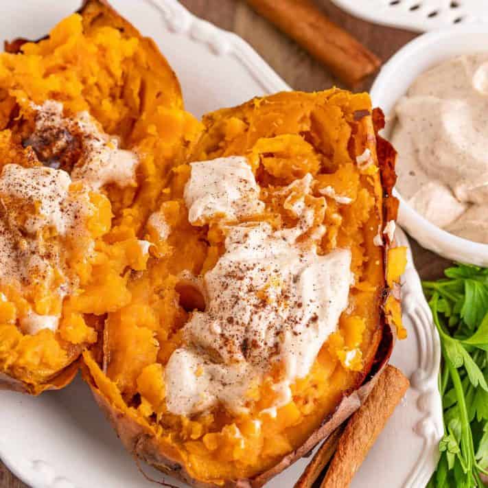 Steakhouse Baked Sweet Potatoes (+Video) - The Country Cook