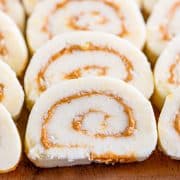 Square image of Potato Candy showing the swirled filling.